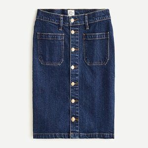 J.Crew Button Down Denim Skirt Sz 27